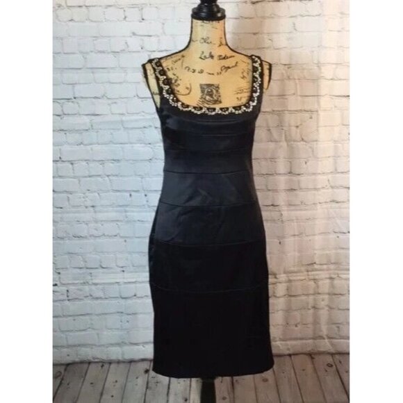 Signature by Sangria Dresses & Skirts - Signature by Sangria Black Dress Stud Detail Neckline Sleeveless Size 6